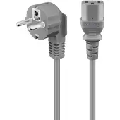 Goobay Netzkabel Kaltgerätekabel abgewinkelt grau 2 m