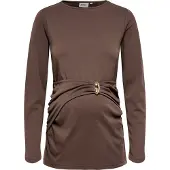 ONLY Maternity Shirt 'OLMEVALYN' donkerbruin