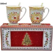 Queen Isabell Keramische Mok met Lepel 300ml - Feestelijk Cadeau