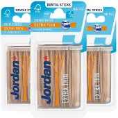 Jordan 3x Tandenstokers Double Ended Extra Thin 105 stuks