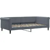 vidaXL Dagbed uitschuifbaar, donkergrijs, 100x200 cm, fluweel