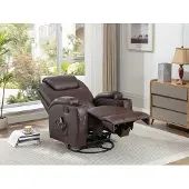 Vente-unique SILVANO massagestoel van kunstleer - Bruin