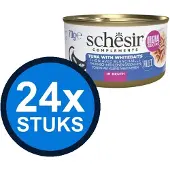 Schesir 24x - Complementary - Kattenvoer - Bouillon in blik - Tonijn & Witvis - 70g