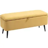 HOMCOM -Sitzbank-Polyester, Stahl-101L x 38,5B x 44,5H cm-Gelb