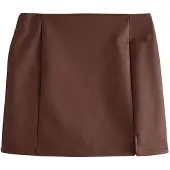 Next - Dames - Minirok van imitatieleer - Bruin