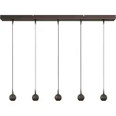 Masterlight 5-lichts hanglamp Talana 100cm cacao bruin Ø 6cm DTW