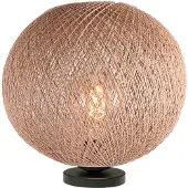 Masterlight Tafellamp Corda zwart met rotan Ø 30cm