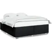 vidaXL Bedframe zonder matras, zwart, 200x200 cm, stof