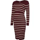 Mamalicious Gebreide jurk 'MLNew Siv June' crème / bordeaux