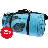 Morethanhip - Weekend- of sporttas 40 L van gerecyclede cementzakken - Jumbo L vis blauw - 55 x 27 x 27 cm