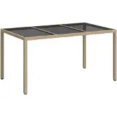 vidaXL Tuintafel, beige, 150 x 90 x 75 cm, polyrotan