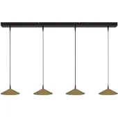 Masterlight 4-lichts hanglamp Ceppo zwart met goud Ø 22cm