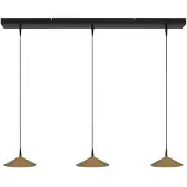 Masterlight 3-lichts hanglamp Ceppo zwart met goud Ø 18cm