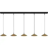 Masterlight 5-lichts hanglamp Ceppo zwart met goud Ø 22cm