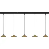 Masterlight 5-lichts hanglamp Ceppo zwart met goud Ø 18cm