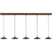Masterlight 5-lichts hanglamp Ceppo cacao bruin Ø 22cm