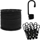 vidaXL Bungee Koorden met Haken 10 mm Zwart PP en rubber