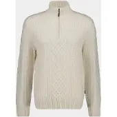 Gant Half Zip Beige Gebreide kabeltrui van wolmix 8050323/130
