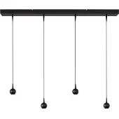 Masterlight 4-lichts hanglamp Talana 100 x 8cm zwart Ø 6cm DTW