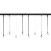 Masterlight 8-lichts hanglamp Talana zwart met nikkel Ø6cm DTW