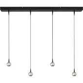 Masterlight 4-lichts hanglamp Talana zwart met nikkel Ø6cm DTW