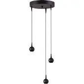 Masterlight 3-lichts hanglamp Talana zwart Ø 17cm DTW