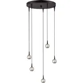 Masterlight 5-lichts hanglamp Talana zwart met nikkel Ø 35cm DTW
