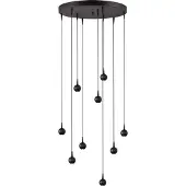 Masterlight 9-lichts hanglamp Talana zwart Ø 50cm DTW