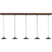 Masterlight 5-lichts hanglamp Ceppo cacao bruin Ø 18cm