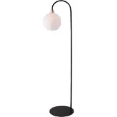Masterlight Vloerlamp Lazise zwart met goud en wit glas