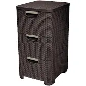 Curver Opbergtoren - Chocolade - 3 x 14 L - Riet - Elegant - Praktisch