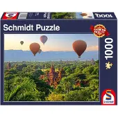 Schmidt Spiele: Luchtballonnen, Mandalay, Myanmar, 1000 stukjes, Landschap, vanaf 12 jaar