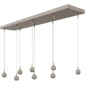 Masterlight 8-lichts hanglamp Talana 130cm beige terra Ø 6cm DTW
