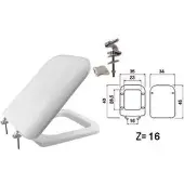 Saniplast Toiletbril, thermisch gehard, model "Double", wit, met metalen scharnieren