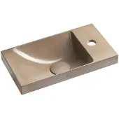 Sapho AGOS betonnen wasbak, 40x22 cm, links/rechts, zandkleur, semi-glans - AS40014