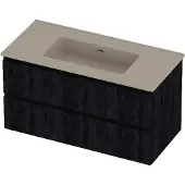 Proline Tribute Badmeubelset Porselein 100x46x54 cm Mat Crème Cotton Charcoal Oak