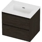 Proline tribute badmeubelset porselein elegant 60x46x54 cm mat white mokka oak