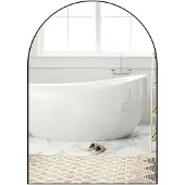 HOMCOM Badspiegel, 50 x 70 cm, spiegel met beschermfolie tegen glassplinters, badkamerspiegel