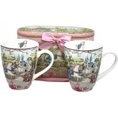 Queen Isabell Set van 2 Porseleinen Mokken met Sprookjesmotief - Cadeaubox