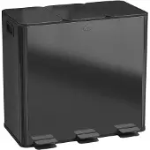 HOMCOM Prullenbak - Roestvrij Staal - 61,9x36,6x56,7cm - Zwart