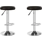 vidaXL Barstoelen 2 st kunstleer bruin