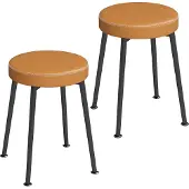 HOMCOM -Eetkamerstoel-PU-35 x 35 x 47 cm-Bruin