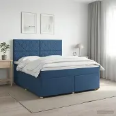 vidaXL Boxspringbed met matras met hoofdeinde Blauw 180 x 200 cm Stof