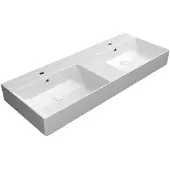 GSI Kube X Dubbele keramische wastafel 120x47cm, wit ExtraGlaze