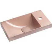 Sapho Agos Betonnen wastafel 40x22cm, links/rechts, roze semi-glans