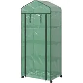 Outsunny folietunnel met rol, kas met planken, folietunnel