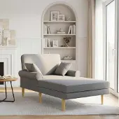 vidaXL Chaise longue Lichtgrijs Stof