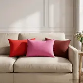 vidaXL Kussensloop 6 st HEERLEN Roze 30 x 50 cm Polyester