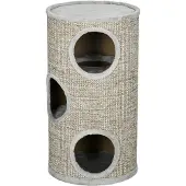 PawHut Krabomb, kraboom voor katten met 3 verborgen ruimtes, speelboom voor katten, lichtgrijs