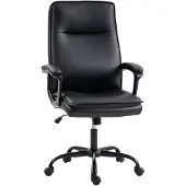 HOMCOM -bureaustoel-PU-66 x 70 x 119 cm-Zwart